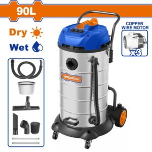 Aspirateur Eau & Poussière WADFOW WVR5A90 – 90L, Triple Moteur