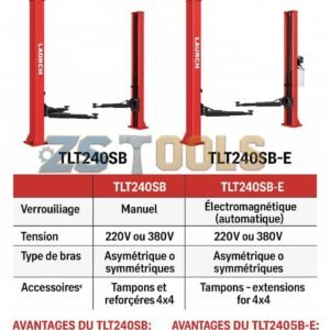 PONT ELEVATEUR 4000KG 2 COLONNES ELECTRO-HYDRAULIQUE TLT240SB LAUNCH