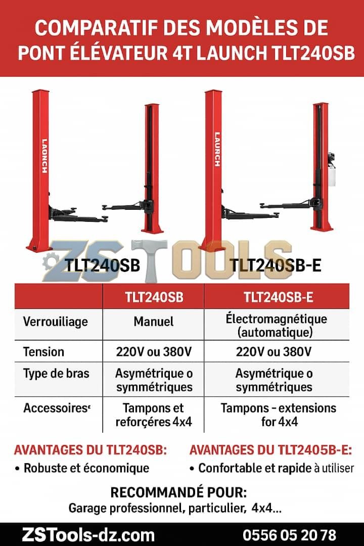 PONT ELEVATEUR 4000KG 2 COLONNES ELECTRO-HYDRAULIQUE TLT240SB LAUNCH