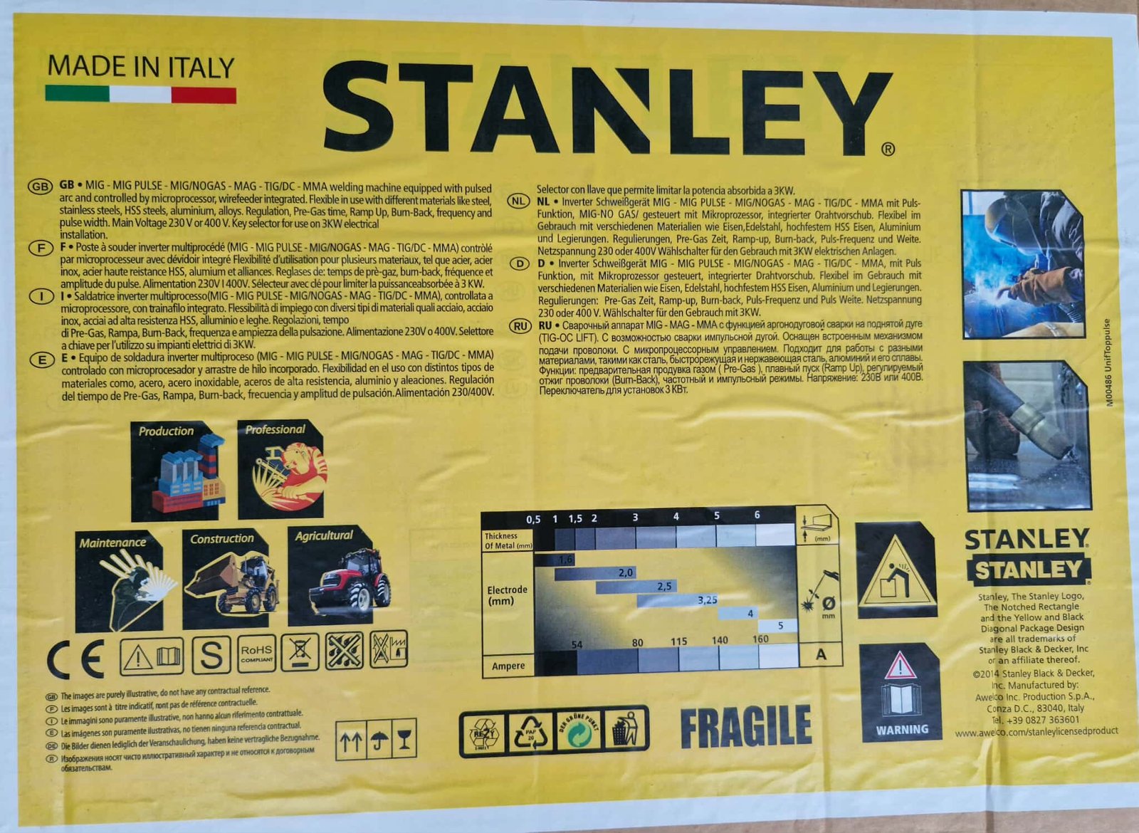 Poste à souder Inverter MIG/MAG/MMA/TIG PULSE STANLEY TOP MIG 2500 PULSE – Image 4