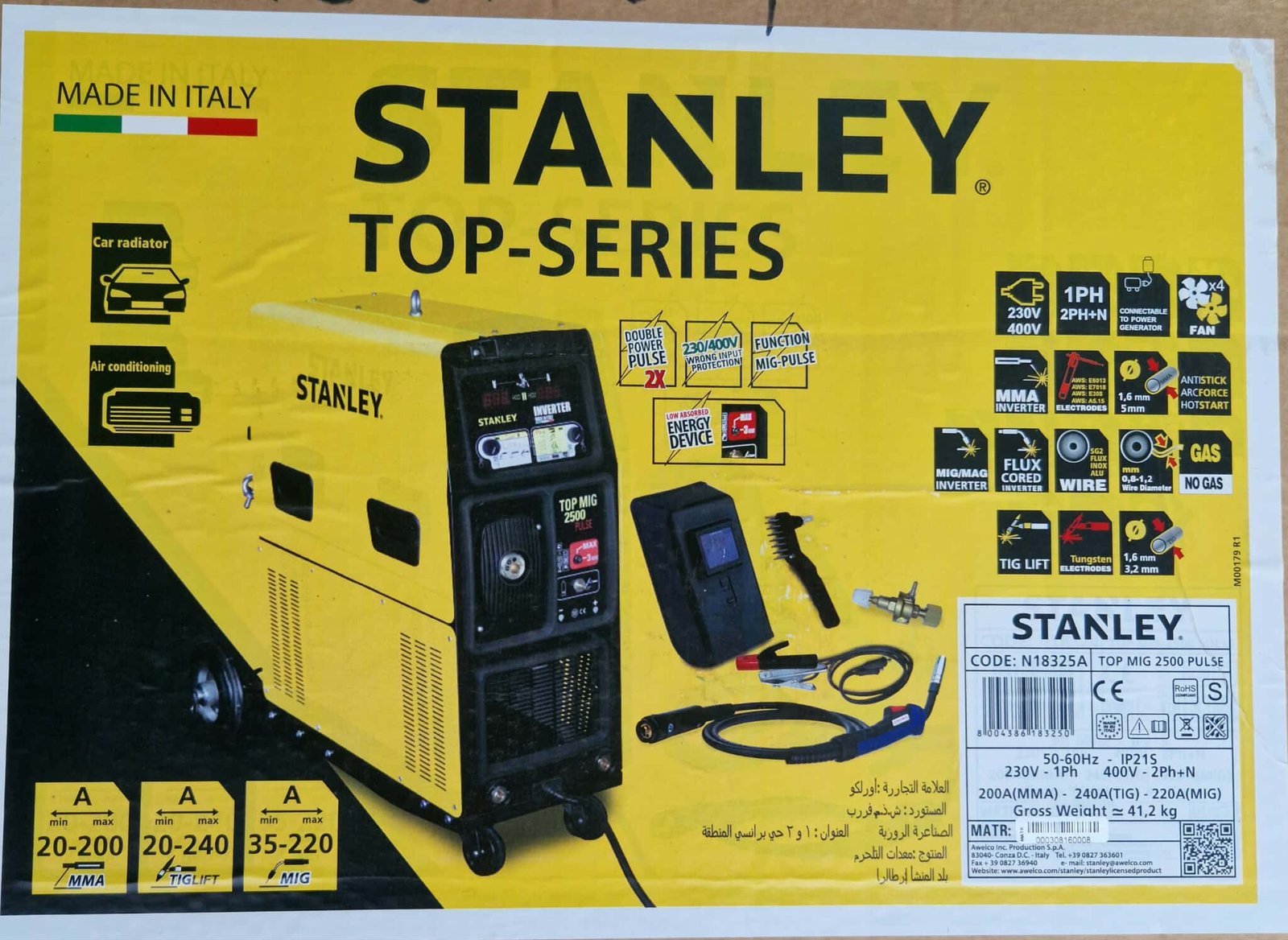 Poste à souder Inverter MIG/MAG/MMA/TIG PULSE STANLEY TOP MIG 2500 PULSE – Image 3