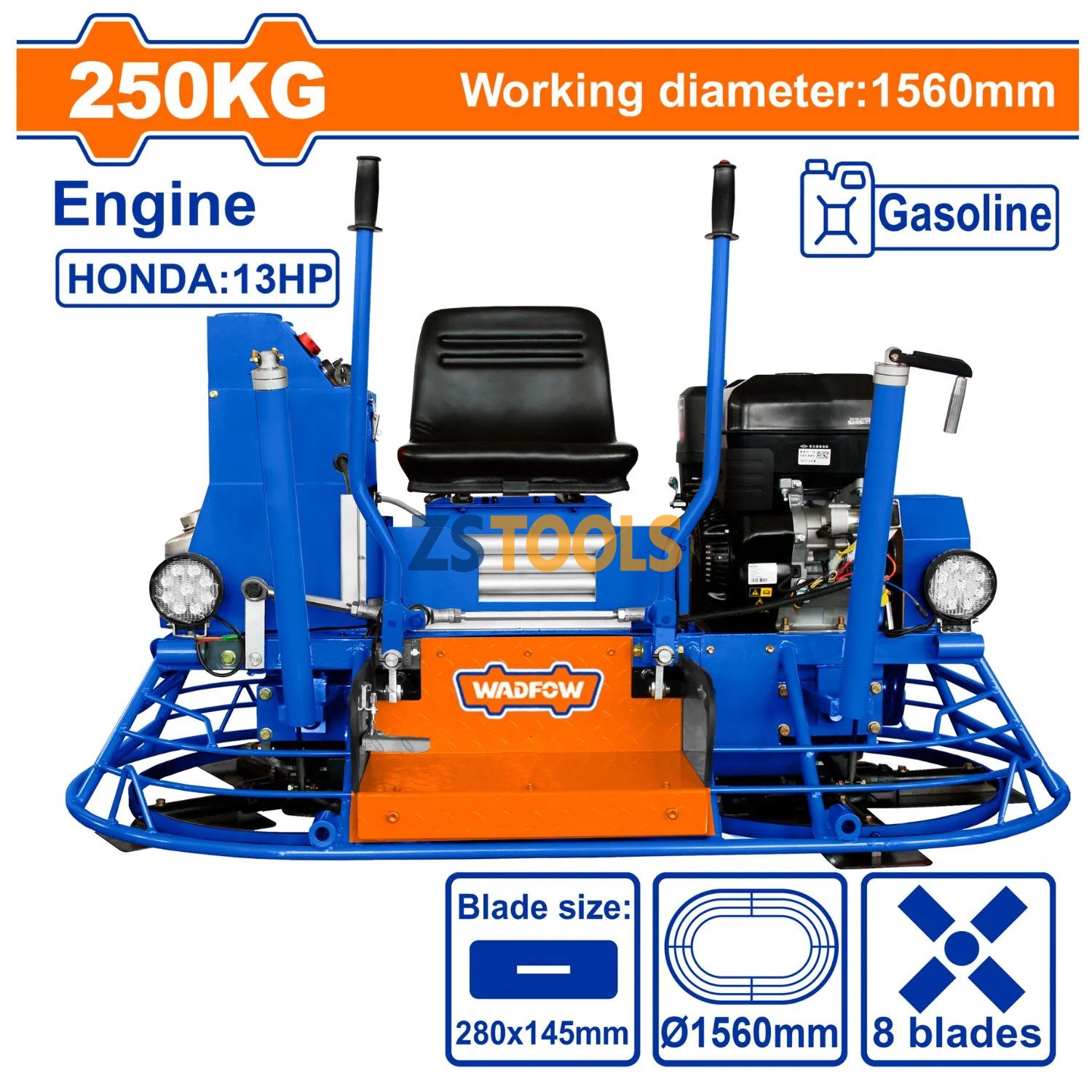 Talocheuse mécanique autoportée WADFOW WQMD1A30 – 13 HP – Ø 1560mm